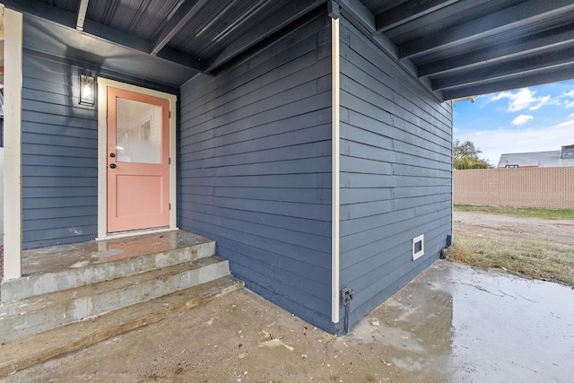 view of doorway to property