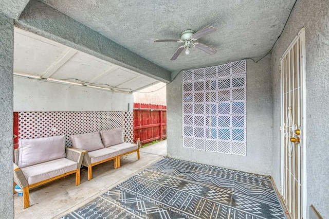 view of patio with ceiling fan