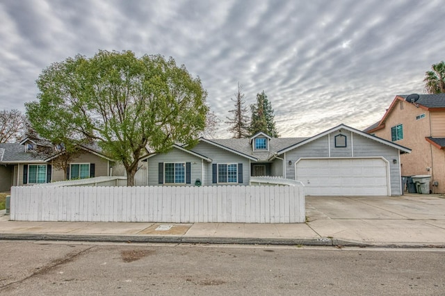 view of front facade with a garage