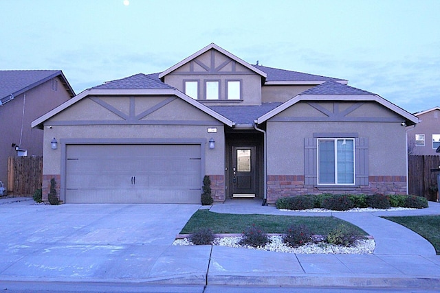 view of front of home with a garage