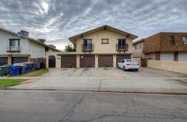 view of property with a garage