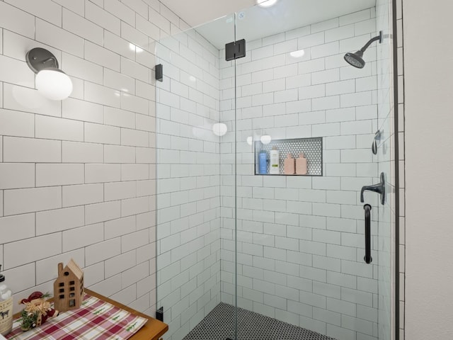 bathroom featuring walk in shower