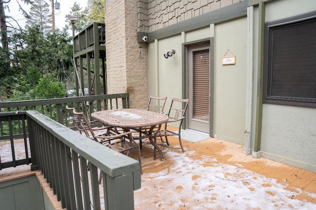 42135 Hanging Branch Rd, Shaver Lake, CA 93664 - wooden deck with outdoor dining space