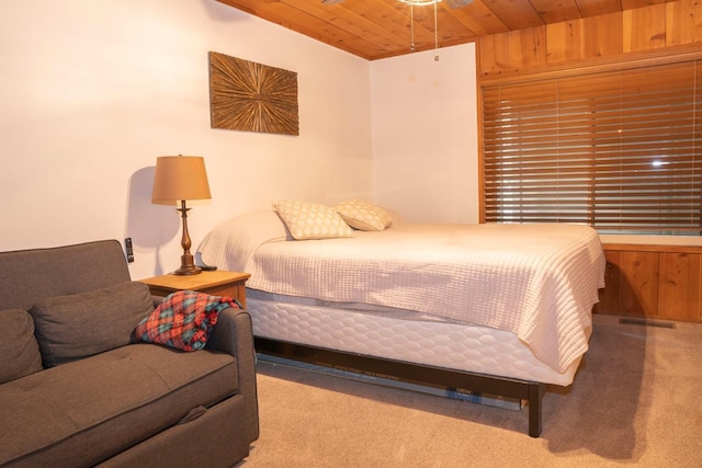 42135 Hanging Branch Rd, Shaver Lake, CA 93664 - bedroom with carpet floors and wood ceiling