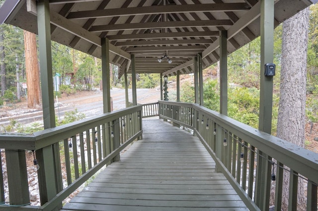 42135 Hanging Branch Rd, Shaver Lake, CA 93664 - porch with a ceiling fan