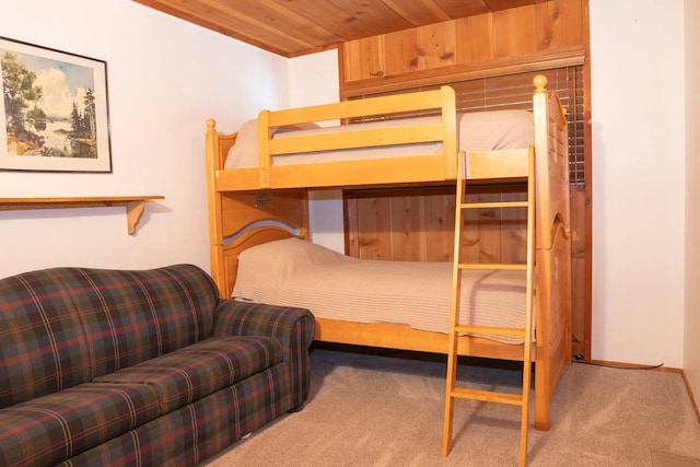 42135 Hanging Branch Rd, Shaver Lake, CA 93664 - carpeted bedroom featuring wood ceiling