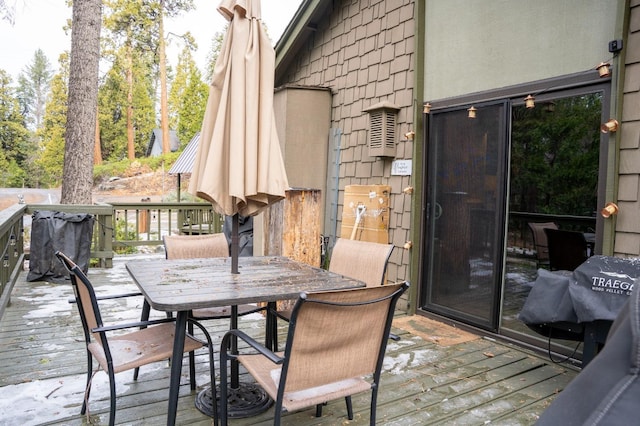 42135 Hanging Branch Rd, Shaver Lake, CA 93664 - deck with outdoor dining area
