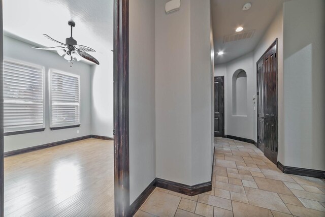 hall featuring light hardwood / wood-style floors