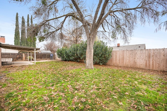 view of yard with a patio