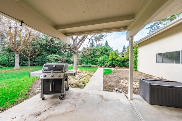 view of patio with area for grilling