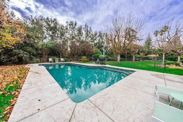 view of pool featuring a patio