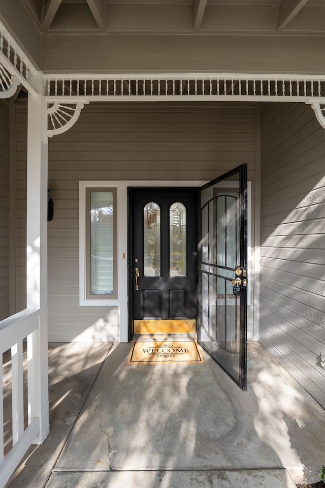 view of exterior entry with french doors