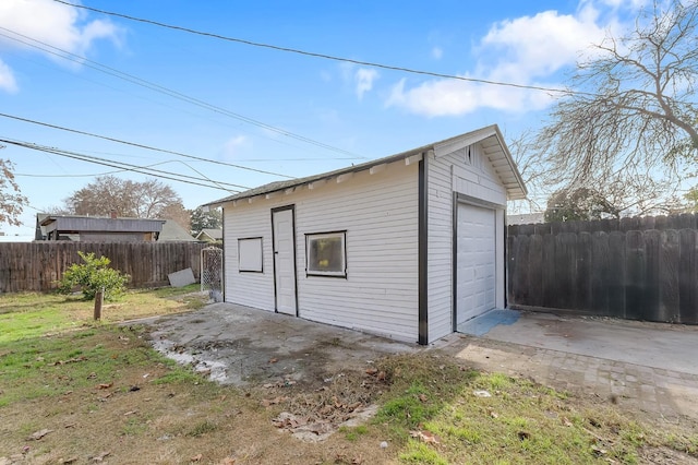 view of garage