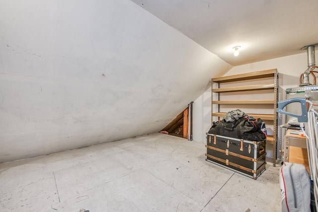 interior space featuring vaulted ceiling