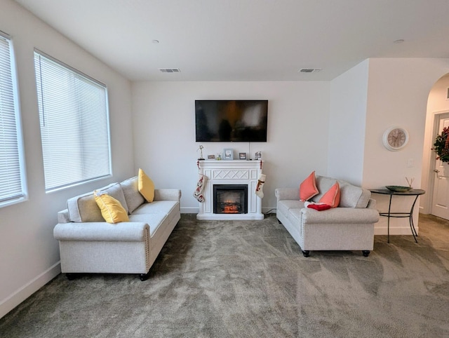 view of carpeted living room