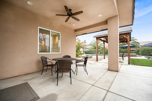 view of patio / terrace with ceiling fan