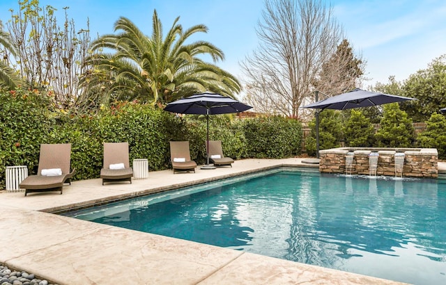 view of pool with a patio