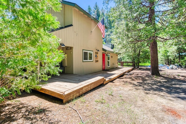 exterior space with a wooden deck