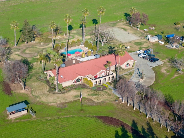 drone / aerial view featuring a rural view