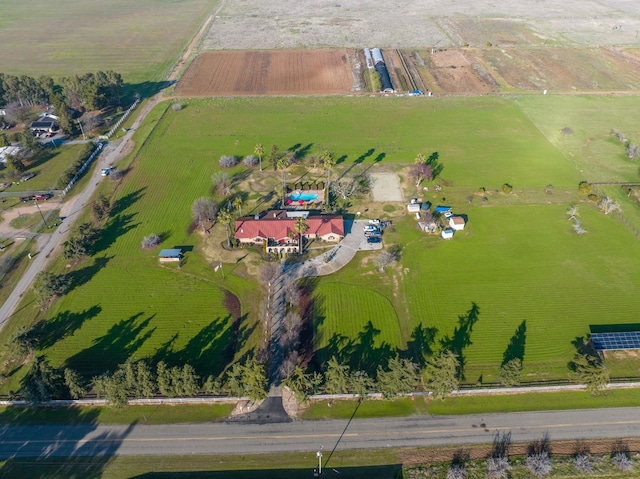 drone / aerial view with a rural view