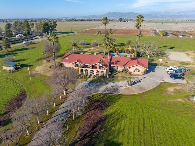 drone / aerial view with a rural view