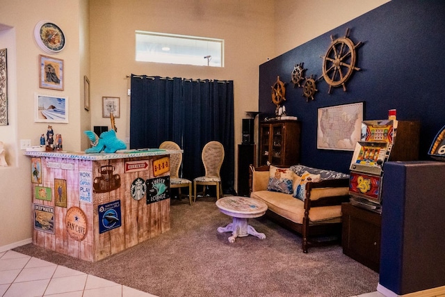 bedroom featuring tile patterned flooring