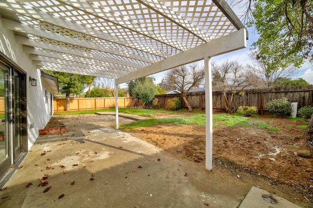 view of patio featuring a pergola