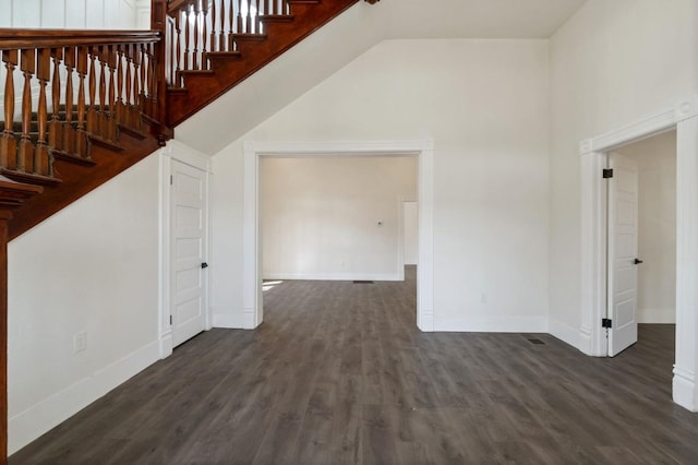 interior space with hardwood / wood-style floors