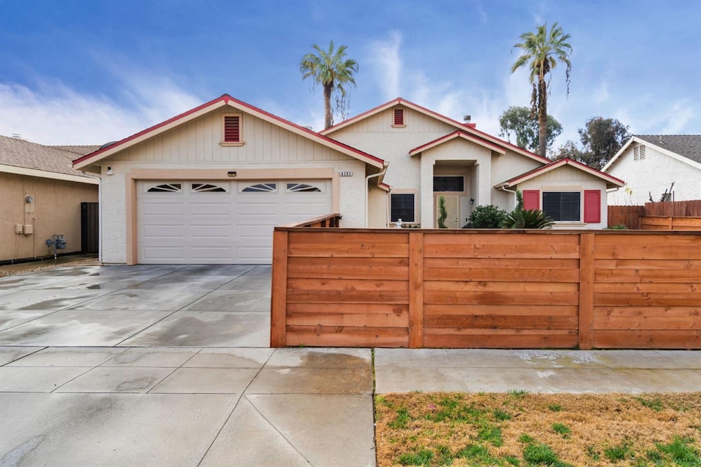 view of front of home with a garage