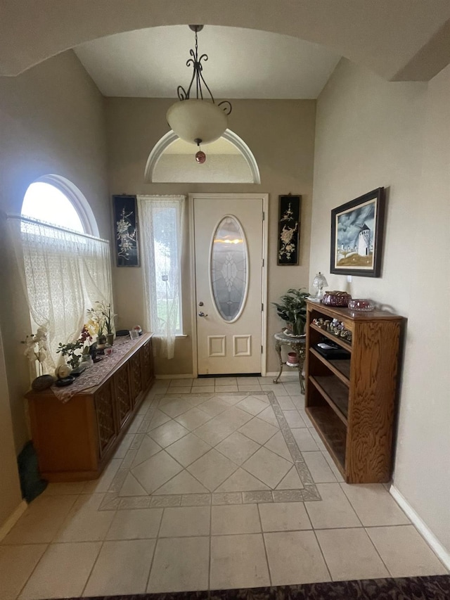 view of tiled foyer