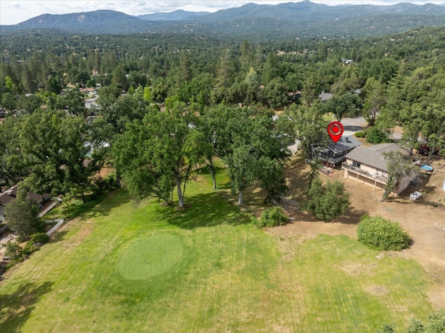 aerial view featuring a mountain view