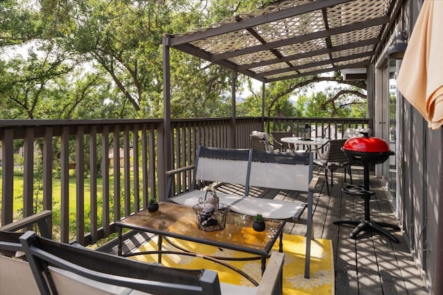 deck with a pergola