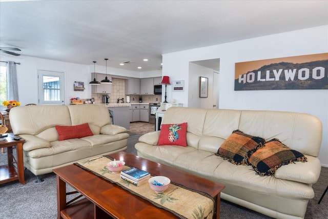 view of carpeted living room