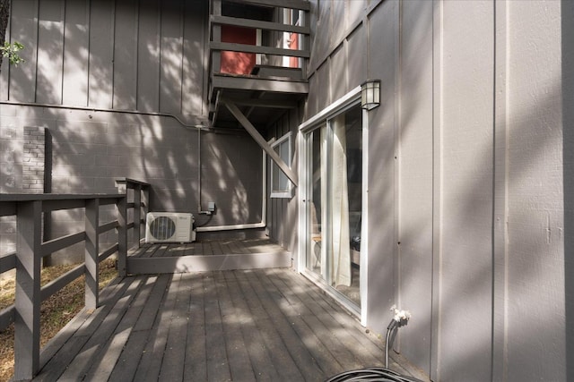 wooden deck with ac unit