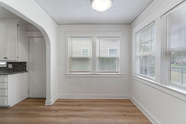 interior space with light hardwood / wood-style flooring