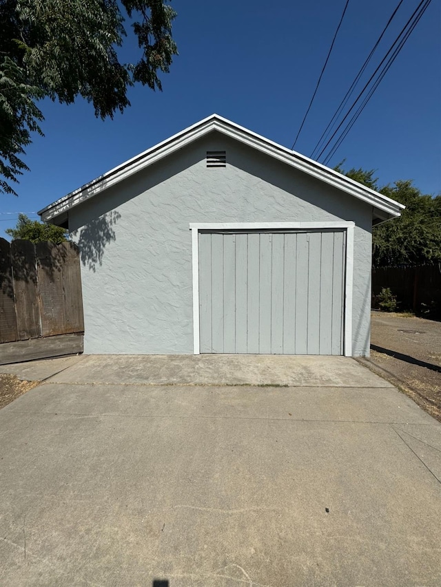 view of garage