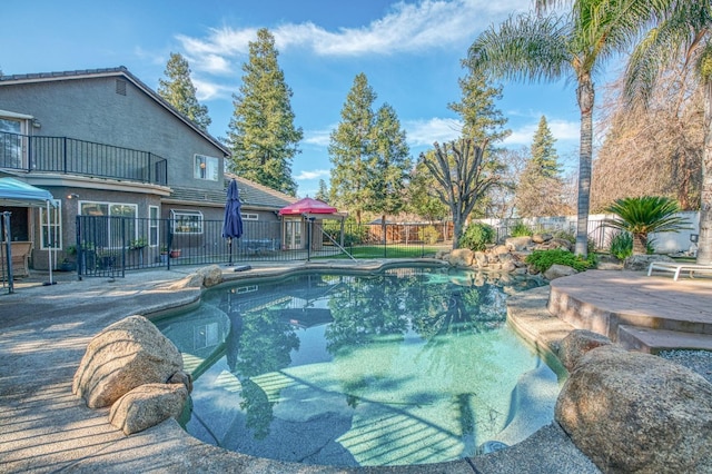 view of pool with a patio