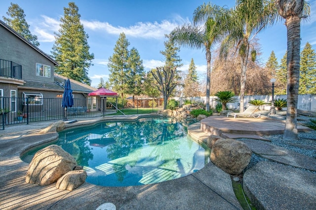 view of pool with a patio