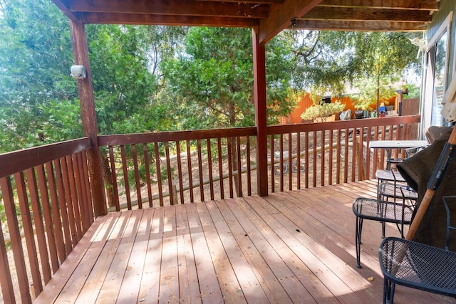 view of wooden deck