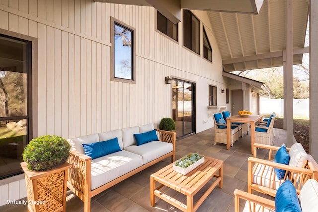 39627 Brandywine Ln, Oakhurst, CA 93644 - view of patio with an outdoor living space and outdoor dining space