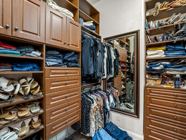 view of walk in closet