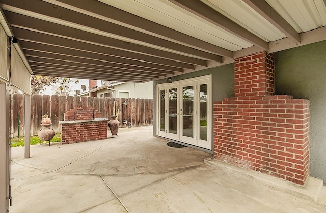 view of patio / terrace featuring french doors