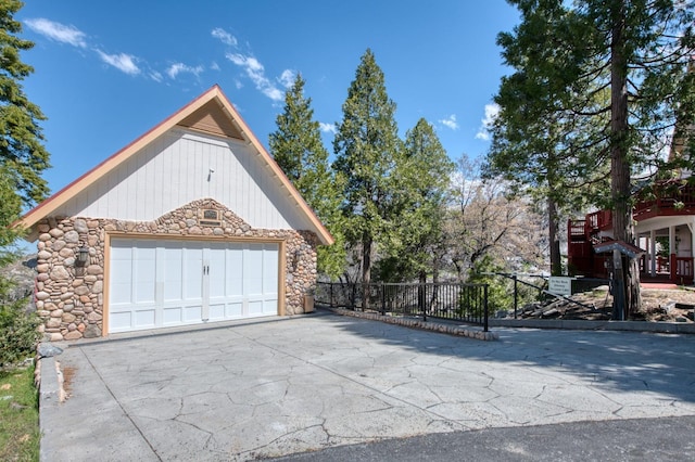 view of garage