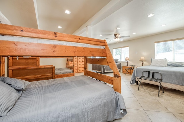 39722 Crest Point Ln, Shaver Lake, CA 93664 - bedroom with light tile patterned floors and recessed lighting