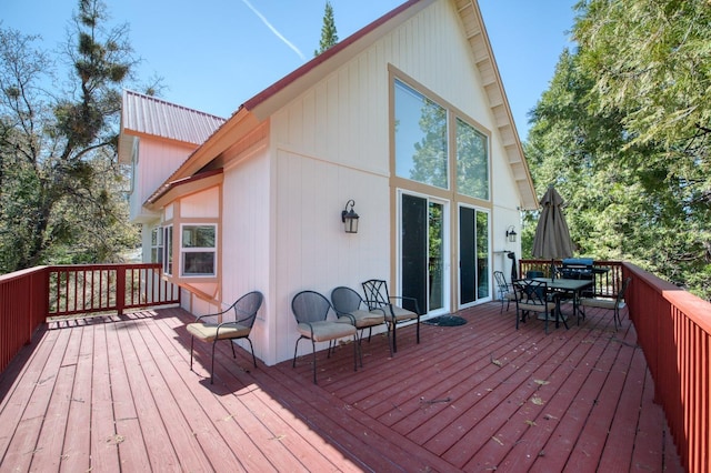39722 Crest Point Ln, Shaver Lake, CA 93664 - deck with outdoor dining space