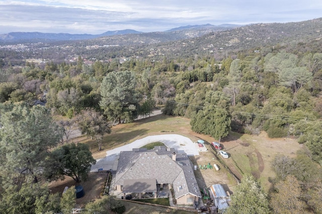 drone / aerial view with a mountain view