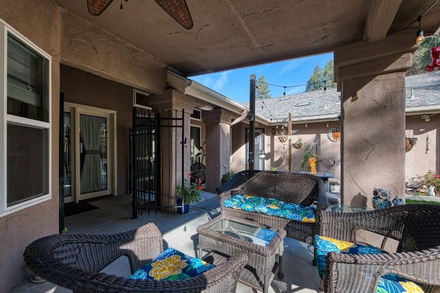 view of patio with an outdoor living space