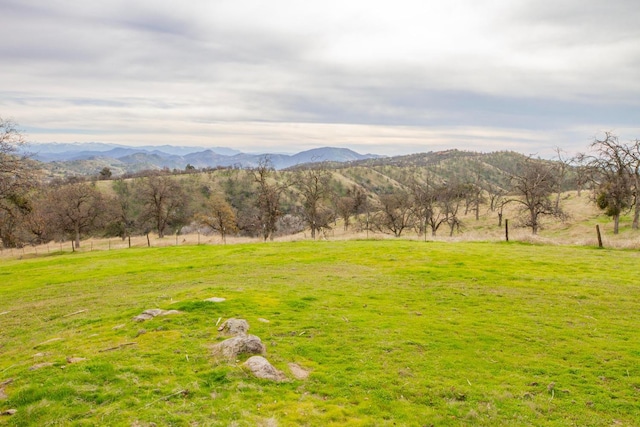 view of mountain feature featuring a rural view