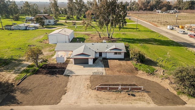 aerial view featuring a rural view