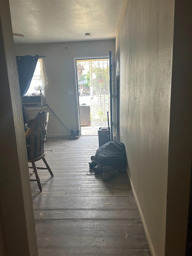 hall featuring wood-type flooring